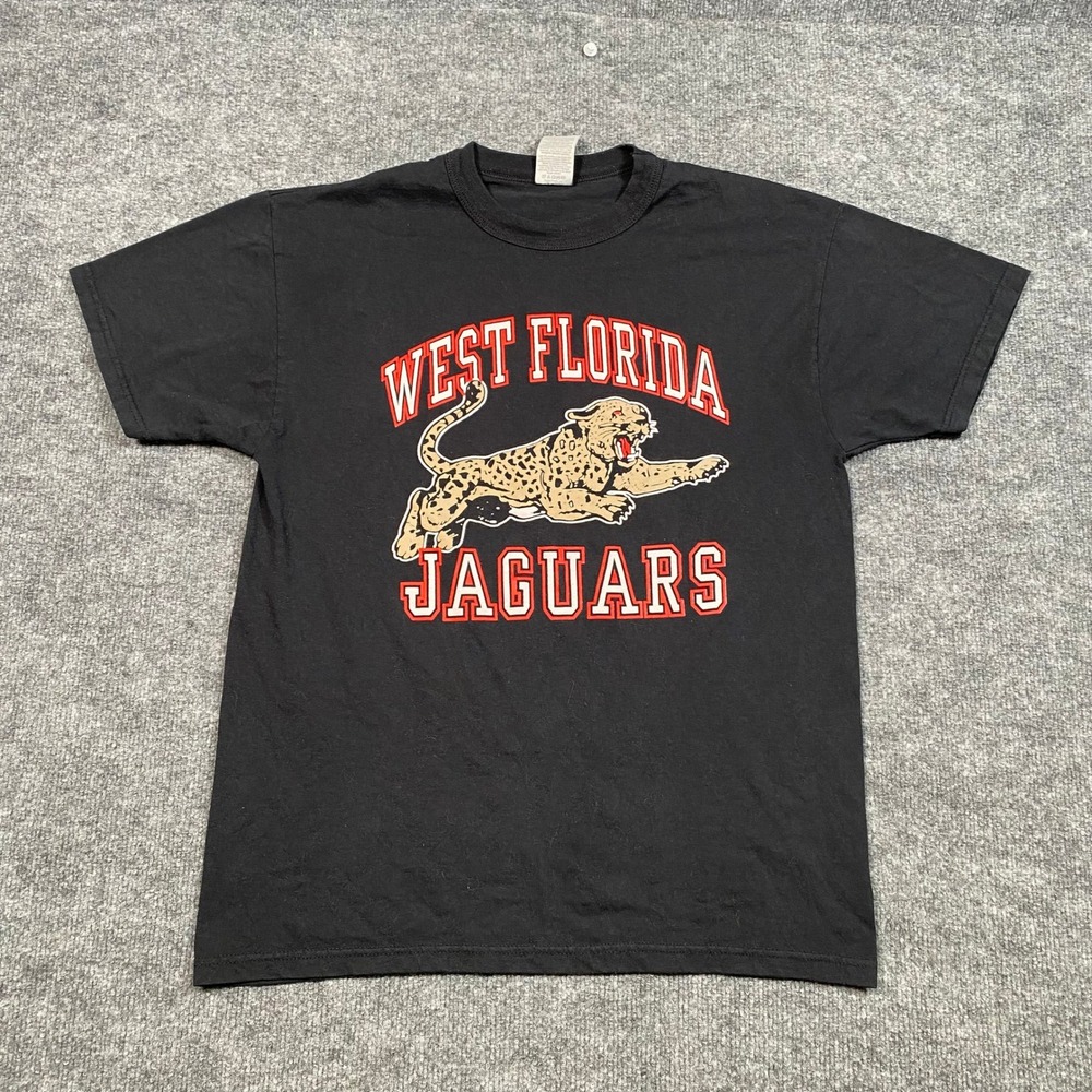 Russell‎ Athletic West Florida Jaguars Graphic T-Shirt Mens Medium Black NuBlend